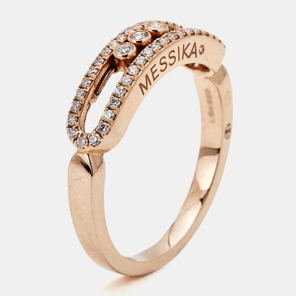 Messika Baby Move Pav&eacute; Diamonds 18K Rose Gold Ring Size 54